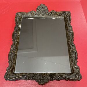 Vintage Turner Ornate Wall Mirror 11.5” x 9.5” Hollywood Regency MCM Gold Brass